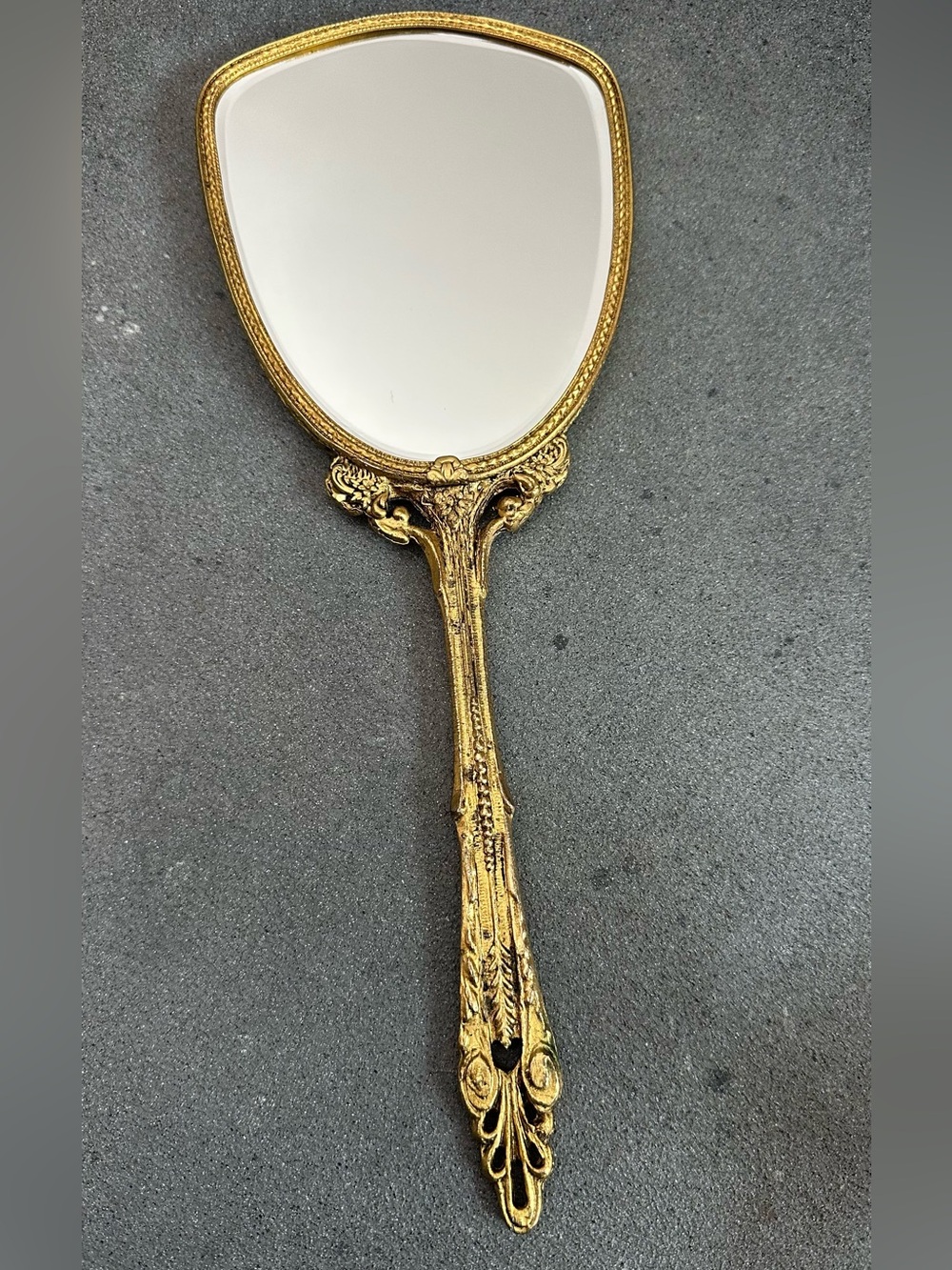 Victorianian style Gold Handheld Vanity Mirror